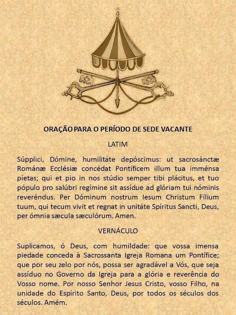 Oração para o período de Sede vacante