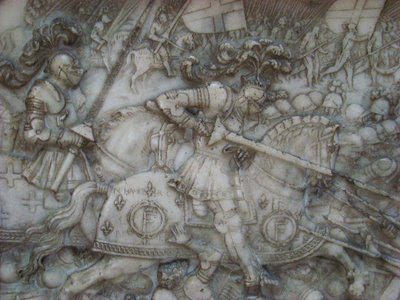 Bayard assiste o rei Francisco I na vitória de Marignano